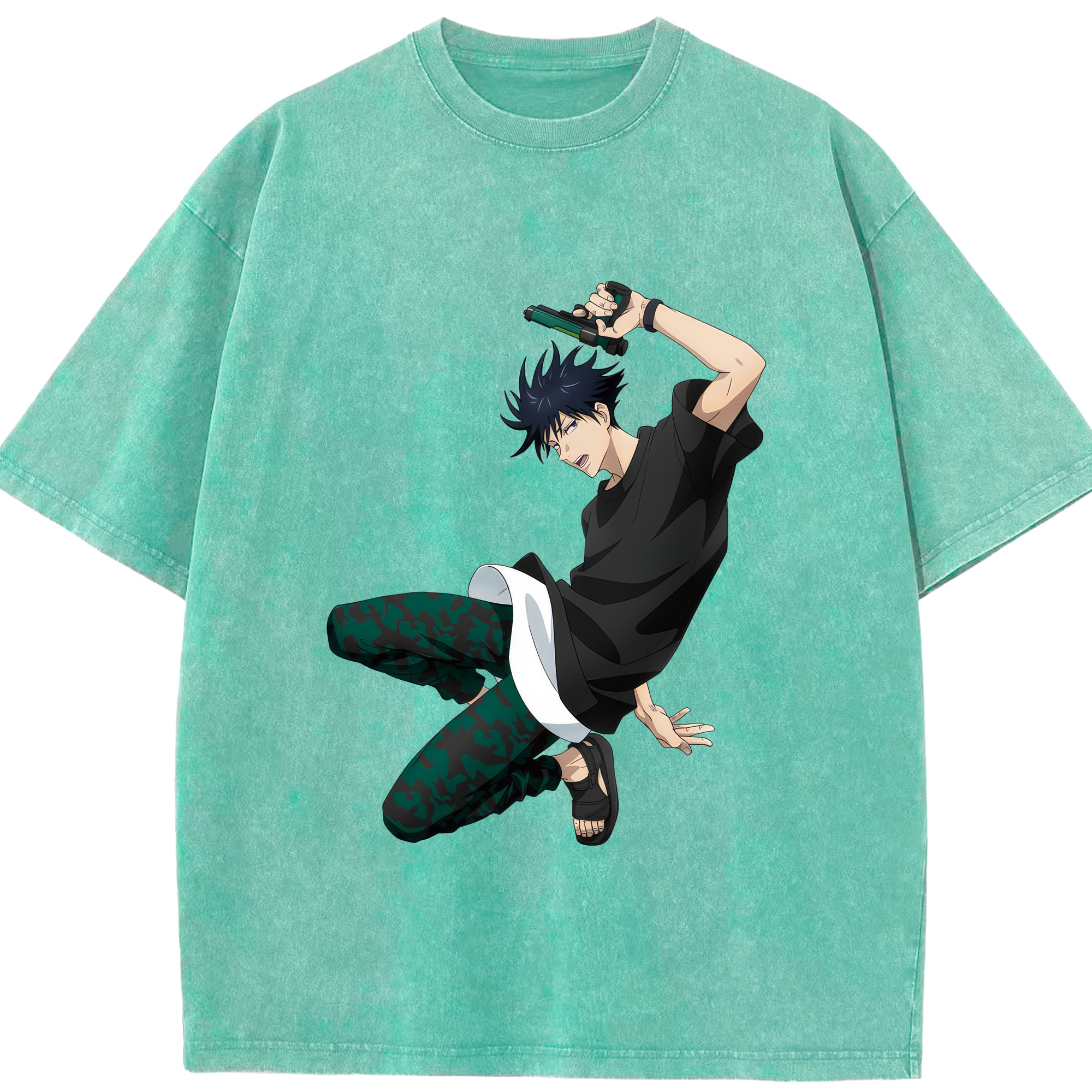 （画像用） 呪術廻戦 Jujutsu Kaisen 綿100% ヴィンテージ風 半袖Tシャツ（フロントプリント）